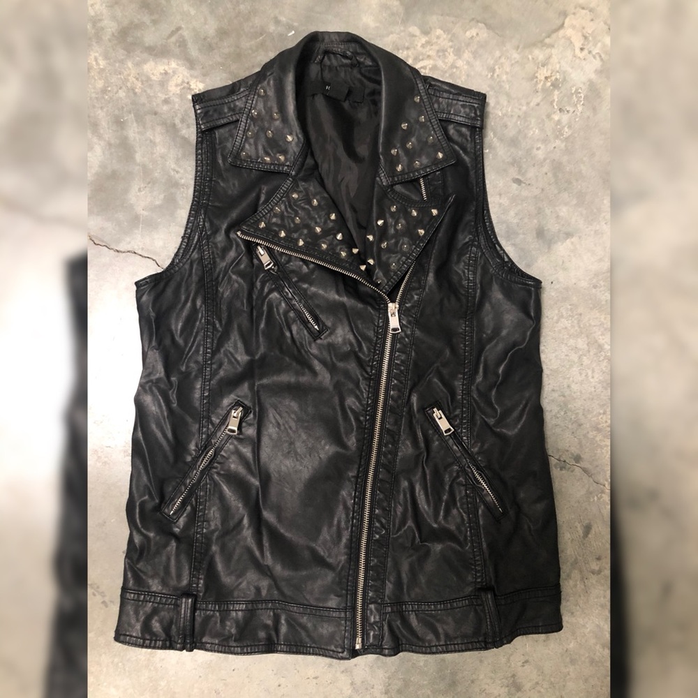 Studded Vegan Leather Vest